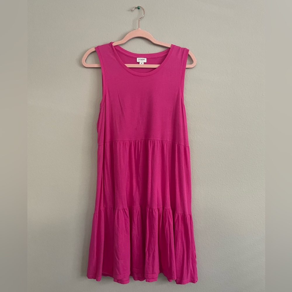 J Crew Pink Tiered Dress